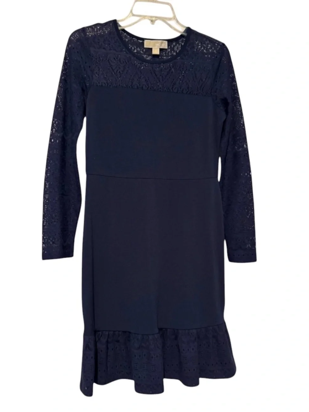 Michael Kors Navy Blue Flare Lace Cocktail‎ Dress - Wedding Guest Formal - Small